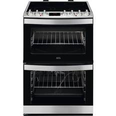 AEG Black Ceramic Cookers AEG CCB6760ACM Stainless Steel, Black