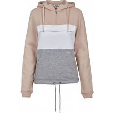Urban Classics Color Block Sweat Pull Over Hoody - Lightrose/Grey/White