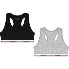 Multifarvet Toppe Børnetøj Calvin Klein CK Graphic Girls Bralettes 2-pack - Grey Heather/Black