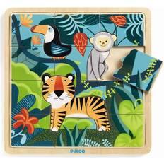 Wooden puzzle Djeco Wooden Puzzle Jungle 16 Bitar
