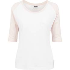 Urban Classics 3/4 Contrast Raglan T-Shirt - Wht/Pink