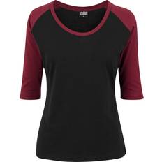 Urban Classics 3/4 Contrast Raglan T-Shirt - Blk/Burgundy