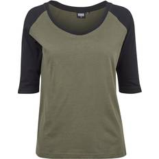 Urban Classics 3/4 Contrast Raglan T-Shirt - Olive/Black