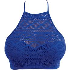 Freya Sundance High Neck Crop Top - Cobalt