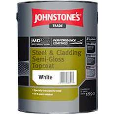 Johnstone's Trade Anti-corrosion Paint Johnstone's Trade Steel & Cladding Semi-Gloss Topcoat Anti-corrosion Paint White 5L