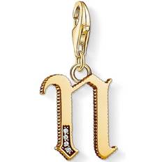 Thomas Sabo Charm Club Letter N Charm Pendant - Gold/White