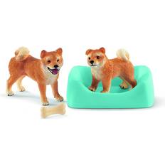 Perro Figuritas Schleich Figurita Shiba Inu madre y cachorro Figuras SHL42479