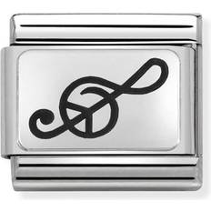 Nomination Composable Classic Treble Clef Link Charm - Silver/Black