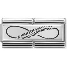 Nomination Composable Classic Feather Infinity Double Link Charm - Silver/Black