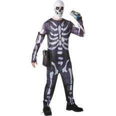 Rubies Fortnite Skull Trooper Adult Costume Jumpsuit w/ Hood & Accessories