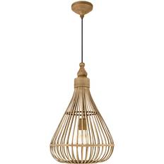 Wood Ceiling Lamps Eglo Amsfield Brown Pendant Lamp ∅ 35cm