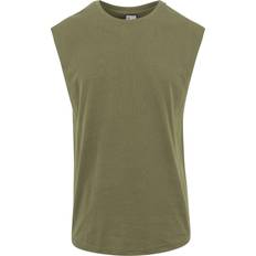 Urban Classics Open Edge Sleeveless T-shirt - Olive