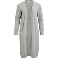 Long Knitted Cardigan - Grey/Light Grey Melange