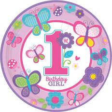 Cheap Disposable Plates Amscan Plates Sweet Birthday Girl 8-pack