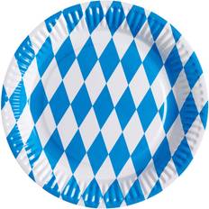 Oktoberfest Engangstallerkner Amscan Plates Oktoberfest White/Blue 8-pack