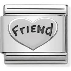 Venskabssmykke Charms & Vedhæng Nomination Composable Classic Friend Heart Charm - Silver/Black