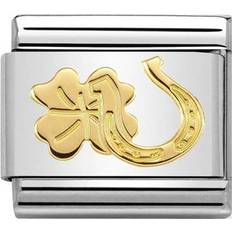 Smycken Nomination Composable Classic Horseshoe Clover Charm - Silver/Gold