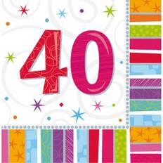 Stripes Paper Napkins Amscan Napkins Radiant Birthday 40 16-pack