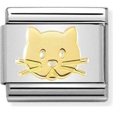 Nomination Composable Classic Link Cat face Charm - Silver/Gold