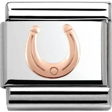 Rose Gold Charms & Pendants Nomination Composable Classic Link Engraved Horseshoe Charm - Silver/Rose Gold