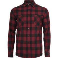 Urban Classics Checked Flanell Shirt - Black/Burgundy