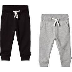 Babys - Mehrfarbig Hosen Minymo Basic Sweatpants 2-pack - Anthacite Black (3936-193)