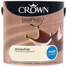 Crown Breatheasy Wall Paint, Ceiling Paint Snowdrop 2.5L