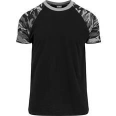 Urban Classics Raglan Contrast T-Shirt - Black/Dark Camo