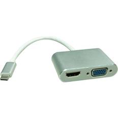 Kablar Roline USB C-HDMI/VGA M-F 0.1m