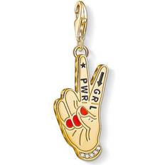 Thomas Sabo Charm Club Girl Power Charm Pendant - Gold/Red/Black/White