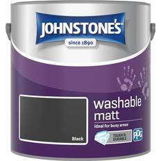 Johnstones Black Paint Johnstones Washable Matt Ceiling Paint, Wall Paint Black 2.5L