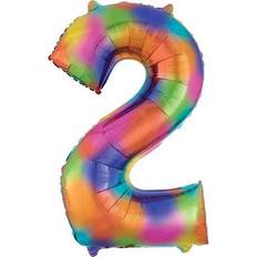 Amscan Foil Ballon SuperShape Number 2 Rainbow Splash