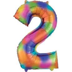 Amscan Foil Balloon SuperShape Number 2 Rainbow Splash