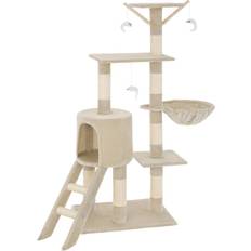 tectake Arbre À Chat Dominique Griffoir 3 Souris + 1 Hamac - Beige