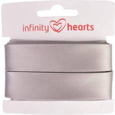 Infinity Hearts Satin Band Double Sided 15mm 017 Gray - 5m