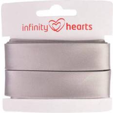 Infinity Hearts Satinband Double Sided 15mm 017 Grå - 5m