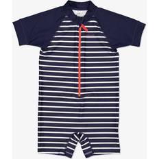 Recycled Materials UV Clothes Polarn O. Pyret Striped UV Suit Baby - Dark Navy Blue (60403312)