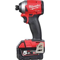 Milwaukee Perceuses et Tournevis Milwaukee Visseuse à chocs FUEL M18 ONEID2-502X 2 batteries 18V 5.0Ah 1 chargeur rapide M12-18FC 4933464091