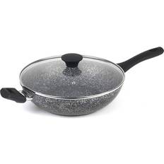 Dishwasher Safe Wok Pans Salter Megastone with lid 28 cm