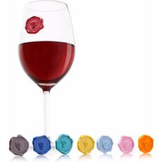 Silicone Occhiali Vacu Vin Classic Marker Calice da Vino Rosso