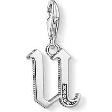 Thomas Sabo Charm Club Letter U Charm Pendant - Silver/White