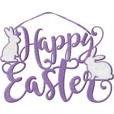 Easter Party Decorations Amscan Decor Happy Easter Script Foam Die-Cut Sign Purple