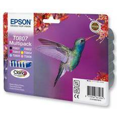 Epson Encres Epson Colibri T0807 Dorigine Pack Bundle Noir Cyan