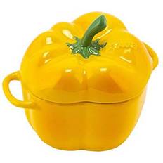 Gule Minigryter Staub Paprika med lock 0.5 L 12 cm