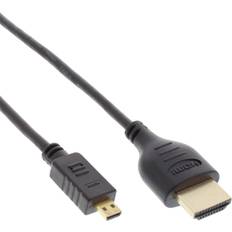 Standard HDMI-Micro HDMI Kablar InLine High Speed with Ethernet (4K) HDMI-HDMI Micro 0.3m