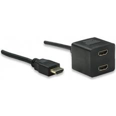 Techly HDMI-2HDMI M-F 0.3m