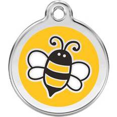 Red Dingo Placa Identificativa Acero Inoxidable Esmalte Abeja Amarillo Para Perros