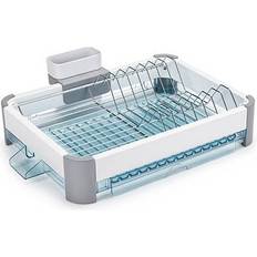 White Dish Drainers Single Extending Tier Dish Drainer