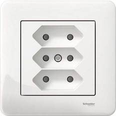 Vägguttag ojordat Schneider Electric Exxact WDE008279 3-way