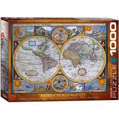 Antique World Map 1000 Bitar